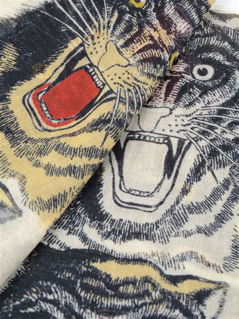 gucci tiger faces scarf|Gucci tiger ready to wear.